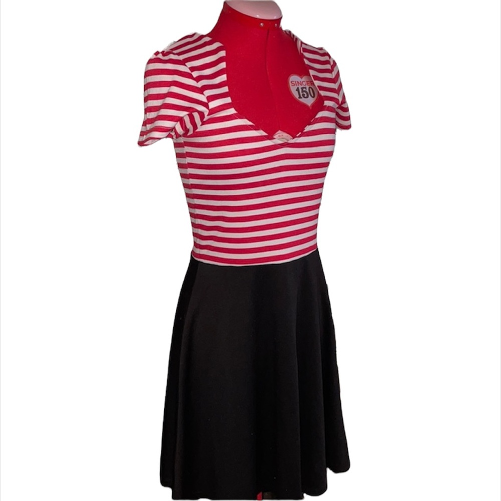 Rock Steady striped pinup dress size medium retro